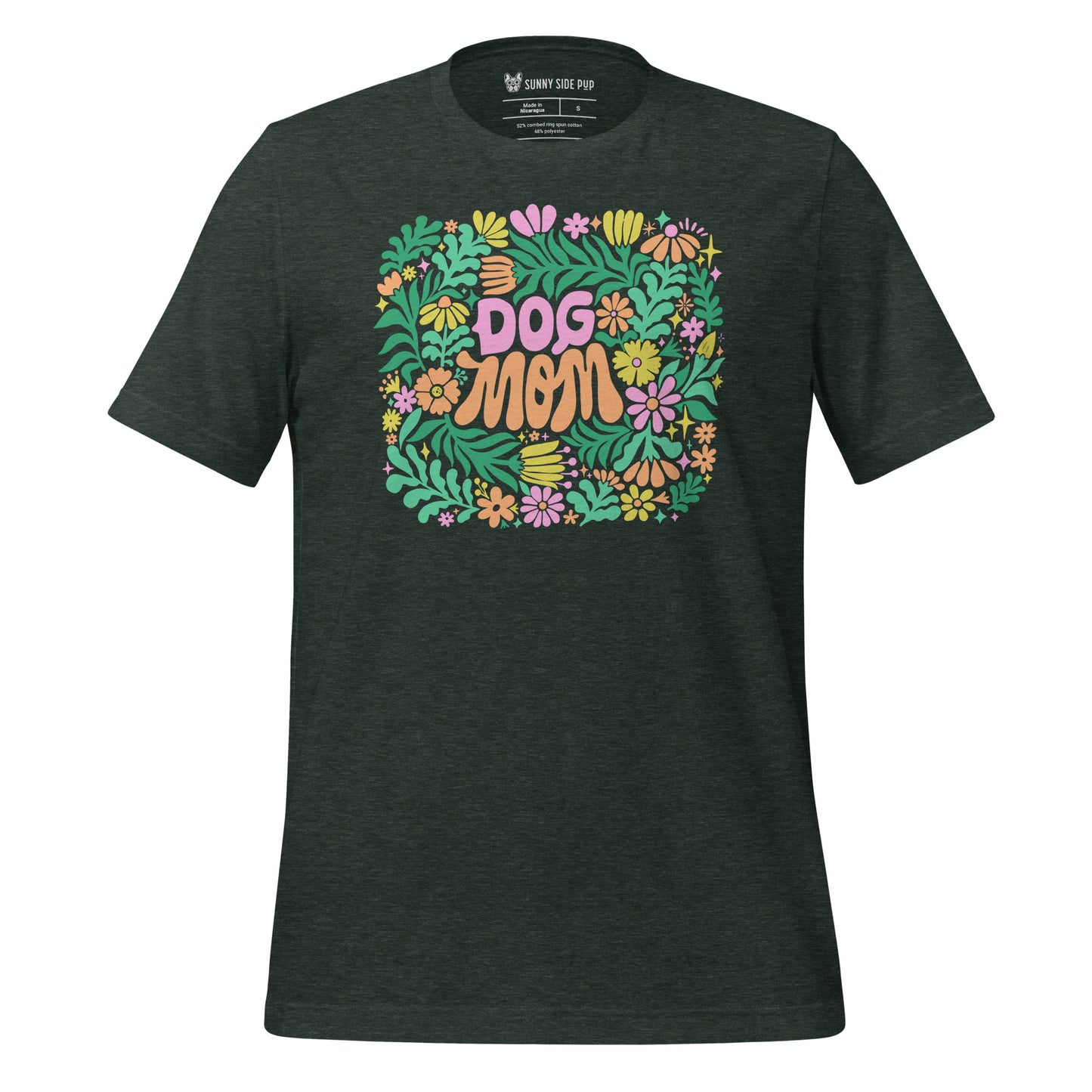 Green Floral Dog Mom t-shirt