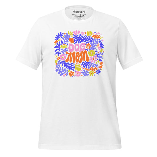 Blue Floral Dog Mom t-shirt